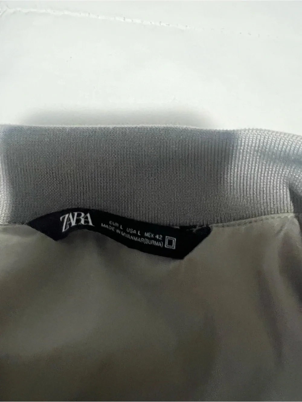 Zara Light Gray Bomber Jacket - Men's Large